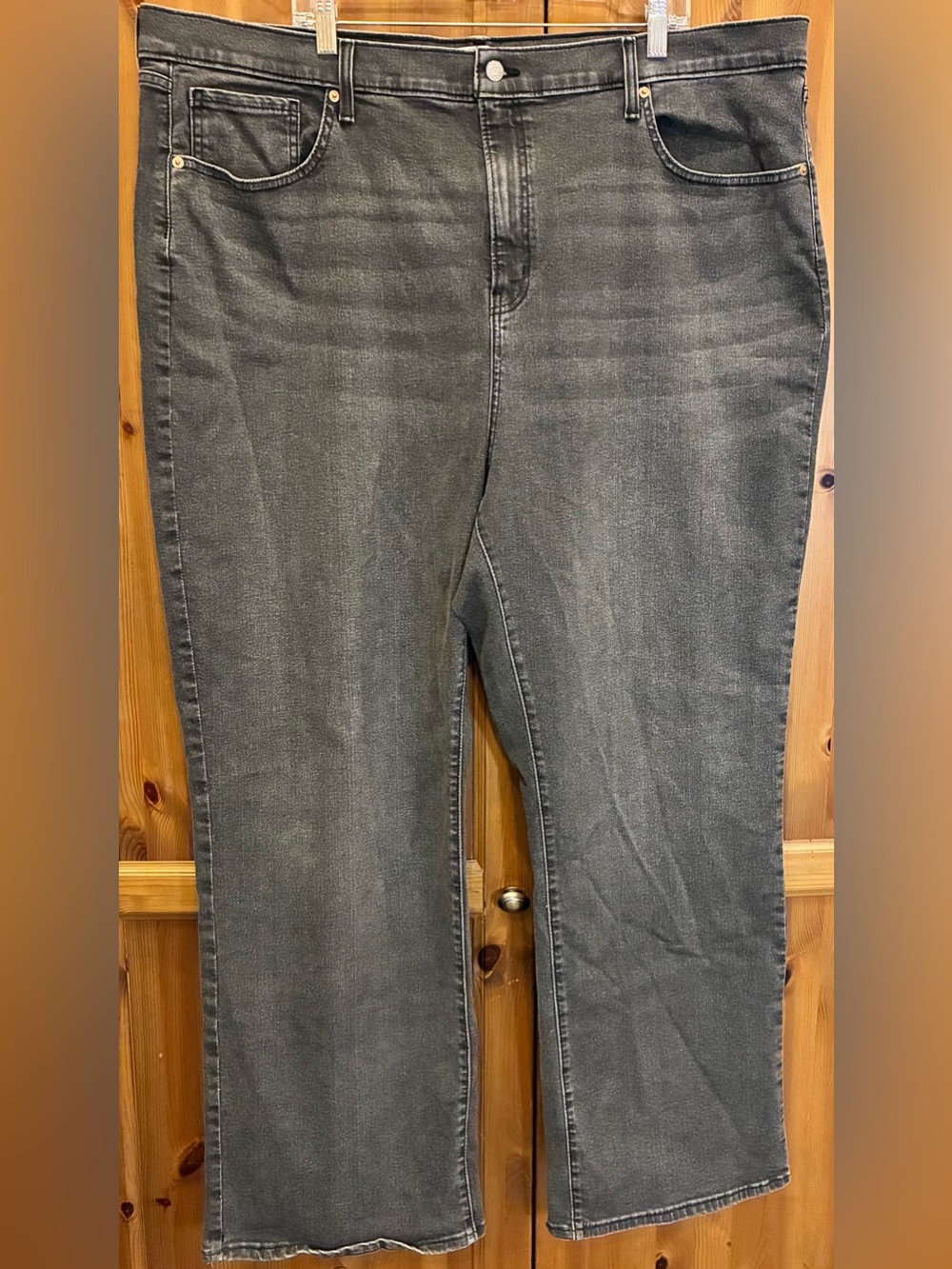 Levi Strauss Signature Gold Black Denim Jeans Loose High Rise Straight Womens 26